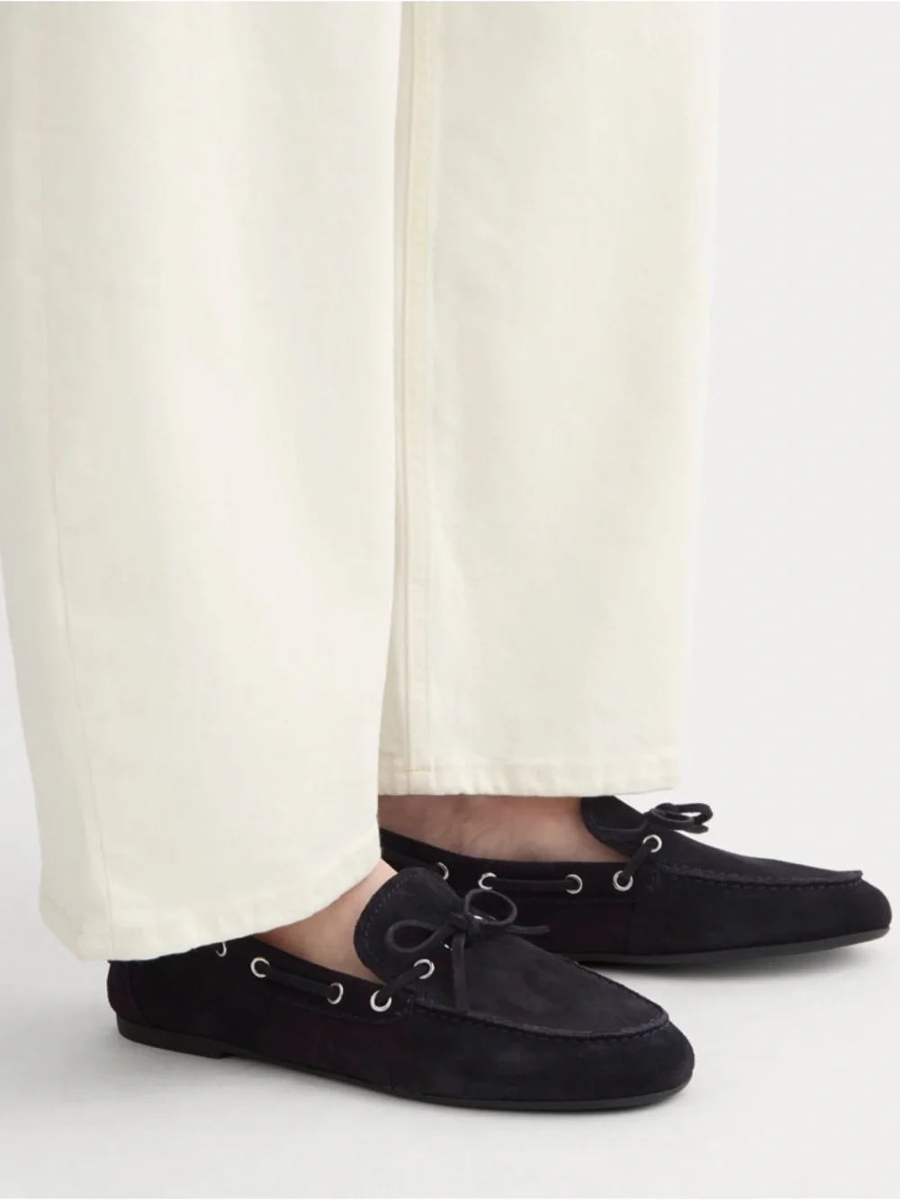 Everlane Women’s Suede Boat Shoes Dark Navy Size 7 NWB